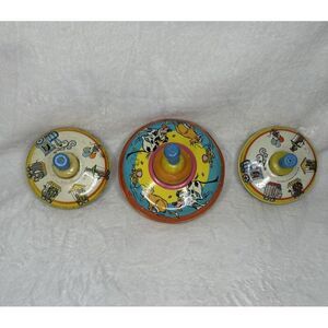 VTG Ohio Art Metal Spinning Top Bundle of 3 C